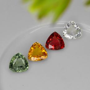 Gemas de zafiro multicolor natural de 2,75 ct, trillón, VVS-VS