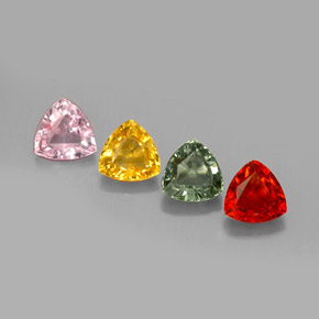 Gemas de zafiro multicolor natural de  ct, trillón, VVS-VS