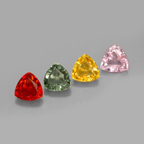 Gemas de zafiro multicolor natural de  ct, trillón, VVS-VS