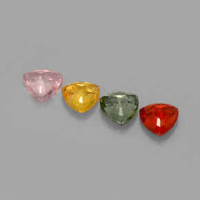 Gemas de zafiro multicolor natural de  ct, trillón, VVS-VS