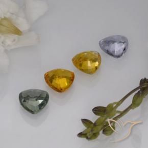 Gemas de zafiro multicolor natural de 3,09 ct, trillón, VVS-VS