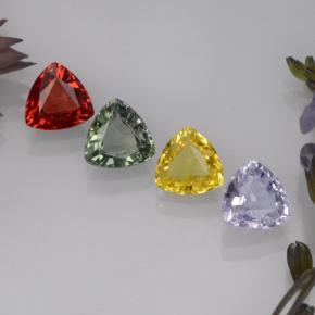 Gemas de zafiro multicolor natural de 2,80 ct, trillón, VVS-VS
