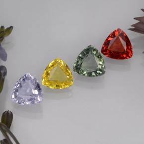 Gemas de zafiro multicolor natural de 2,80 ct, trillón, VVS-VS