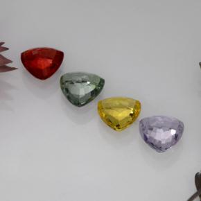 Gemas de zafiro multicolor natural de 2,80 ct, trillón, VVS-VS