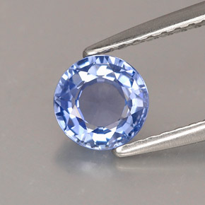 Zafiro azul natural de 0,83 ct, corte redondo, VS