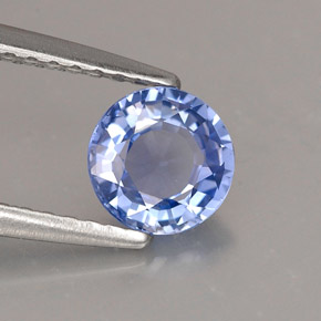 Zafiro azul natural de 0,83 ct, corte redondo, VS