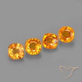 1.67ctw Natural Naranja medio Zafiro, Forma Cojín, VVS-VS