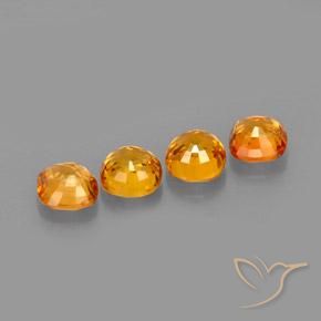 Gemas de Zafiro Naranja medio natural de 1.67 ct, Forma Cojín, VVS-VS