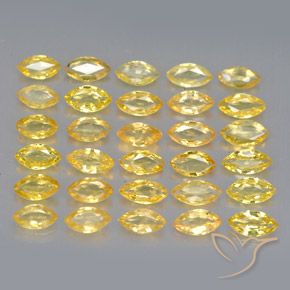Gemas de zafiro amarillo natural de 3,68 ct, marquesa, VVS-VS