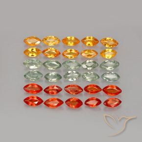 Gemas de zafiro multicolor natural de 4,37 ct, marquesa, VVS-VS
