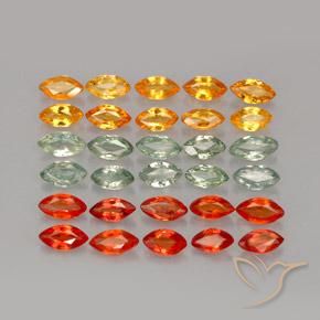 Gemas de zafiro multicolor natural de 4,37 ct, marquesa, VVS-VS