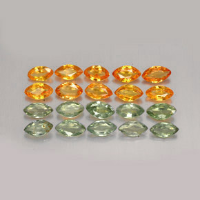 Gemas de zafiro multicolor natural de  ct, marquesa, VVS-VS