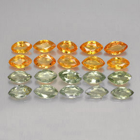 Gemas de zafiro multicolor natural de  ct, marquesa, VVS-VS