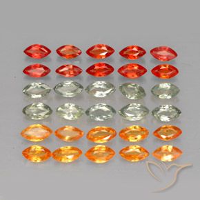 Gemas de zafiro multicolor natural de 3,48 ct, marquesa, VVS-VS