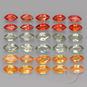 Gemas de zafiro multicolor natural de 3,48 ct, marquesa, VVS-VS
