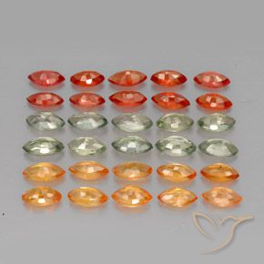 Gemas de zafiro multicolor natural de 3,48 ct, marquesa, VVS-VS
