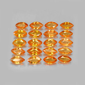 Gemas de zafiro naranja natural de  ct, marquesa, VVS-VS