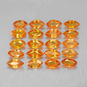 Gemas de zafiro naranja natural de  ct, marquesa, VVS-VS