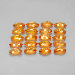 Gemas de zafiro naranja natural de  ct, marquesa, VVS-VS