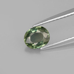 Zafiro verde natural de 0,71 ct, corte óvalo, VVS-VS