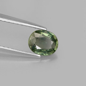 Zafiro verde natural de 0,71 ct, corte óvalo, VVS-VS
