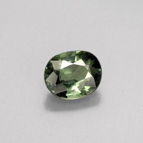 Zafiro verde natural de 0,79 ct, corte óvalo, VVS-VS