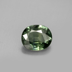 Zafiro verde natural de 0,76 ct, corte óvalo, VS