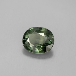 Zafiro verde natural de 0,76 ct, corte óvalo, VS