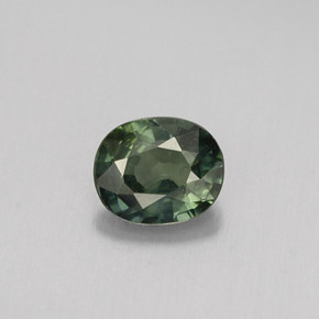 Zafiro verde natural de 0,70 ct, corte óvalo, VS