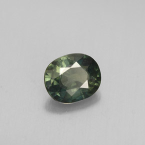 Zafiro verde natural de 0,70 ct, corte óvalo, VS