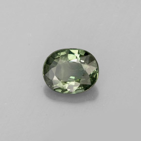 Zafiro verde natural de 0,69 ct, corte óvalo, VS