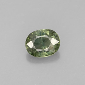 Zafiro verde natural de 0,87 ct, corte óvalo, VS
