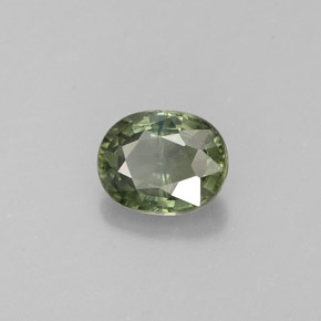 Zafiro verde natural de 0,87 ct, corte óvalo, VS