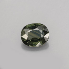 Zafiro verde natural de 0,76 ct, corte óvalo, VS
