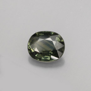 Zafiro verde natural de 0,76 ct, corte óvalo, VS