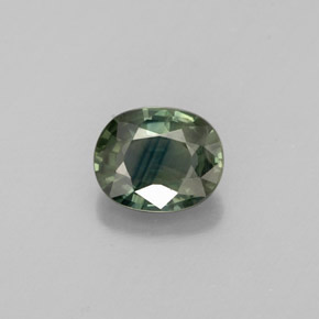 Zafiro verde natural de 0,81 ct, corte óvalo, VS