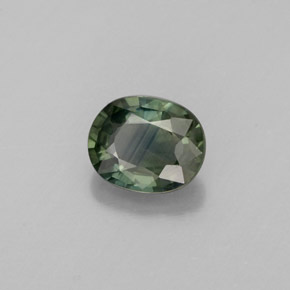 Zafiro verde natural de 0,81 ct, corte óvalo, VS