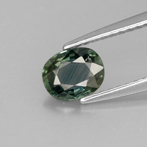 Zafiro verde natural de 0,78 ct, corte óvalo, VS