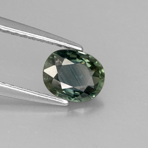 Zafiro verde natural de 0,78 ct, corte óvalo, VS