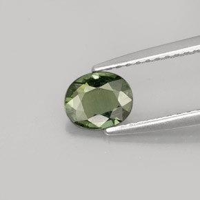Zafiro verde natural de 0,68 ct, corte óvalo, VVS-VS