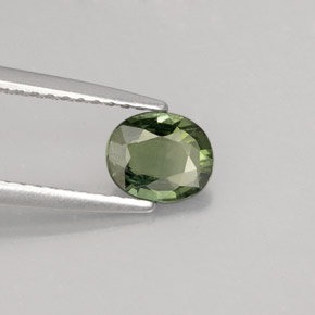 Zafiro verde natural de 0,68 ct, corte óvalo, VVS-VS
