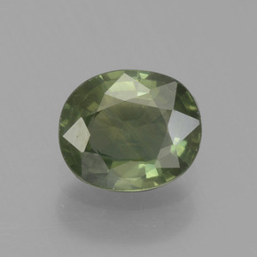 Zafiro verde natural de 0,65 ct, corte óvalo, VVS-VS