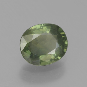 Zafiro verde natural de 0,65 ct, corte óvalo, VVS-VS