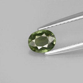 Zafiro verde natural de 0,61 ct, corte óvalo, VVS-VS
