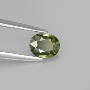 Zafiro verde natural de 0,61 ct, corte óvalo, VVS-VS