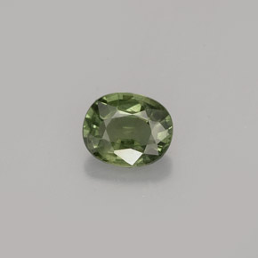 Zafiro verde natural de 0,82 ct, corte óvalo, VS