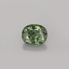Zafiro verde natural de 1,04 ct, corte óvalo, VS