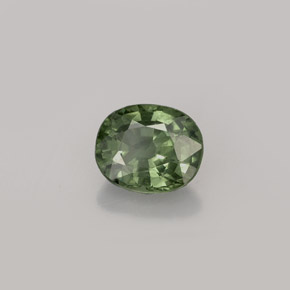 Zafiro verde natural de 1,04 ct, corte óvalo, VS