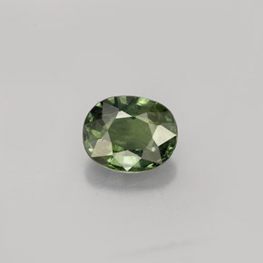 Zafiro verde natural de 0,83 ct, corte óvalo, VS