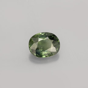 Zafiro verde natural de 0,83 ct, corte óvalo, VS
